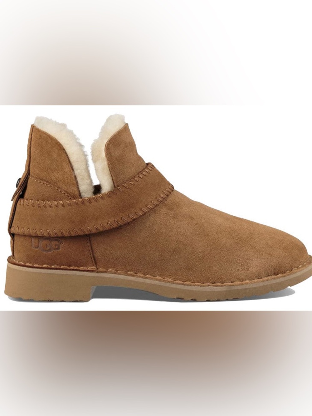 UGG MCKAY CHESTNUT SUEDE SHEARLING ANKLE BOOTS